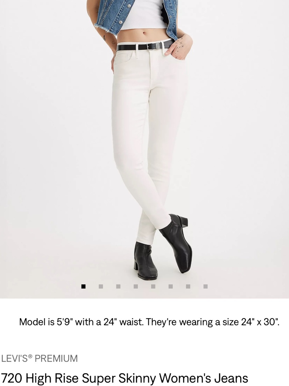 720 High Rise Super Skinny Levi's Cream/white Jeans